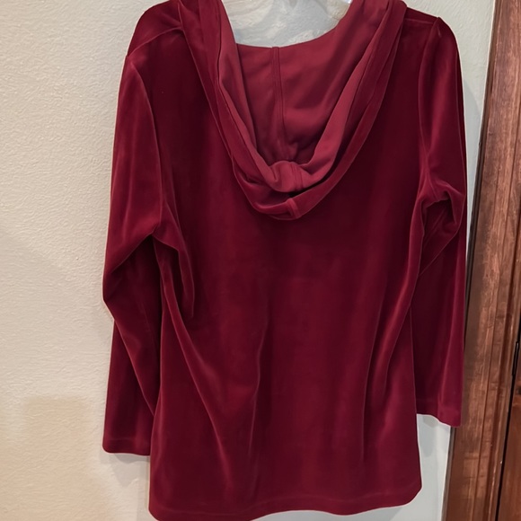💜 Denim & Company Maroon Tunic with pockets - Picture 3 of 7